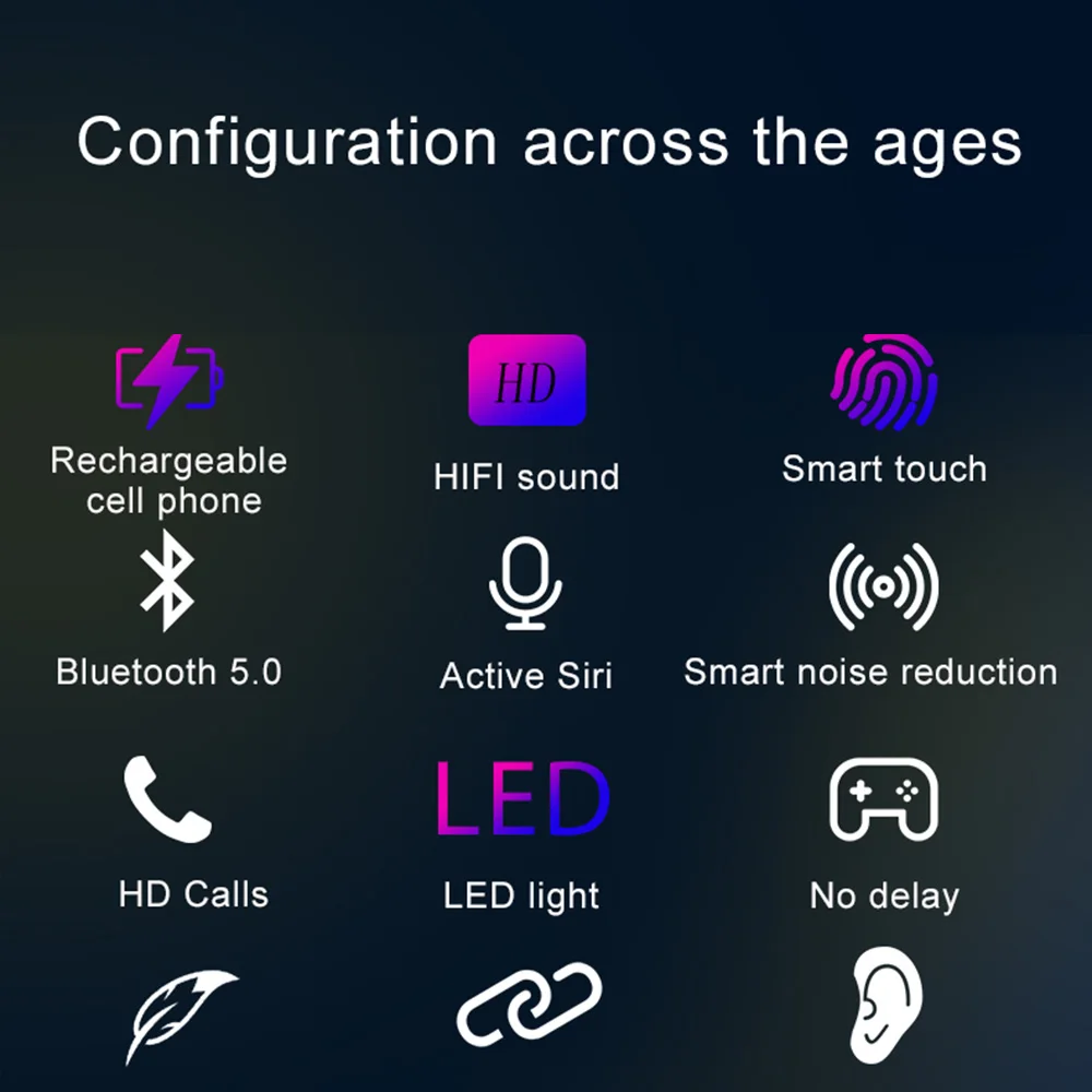 TWS 5 0 Bluetooth наушники со светодиодным дисплеем беспроводные стерео мини-гарнитура