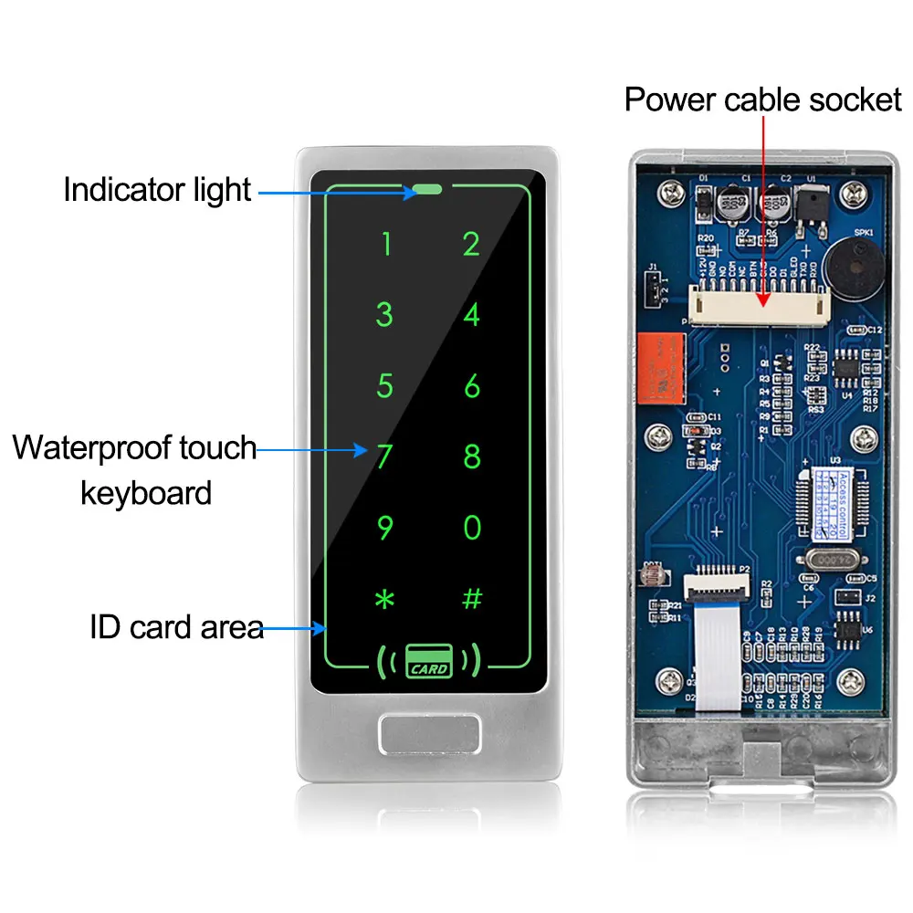 Система контроля допуска к двери Kit 125 кГц RFID считыватель клавиатуры + источник