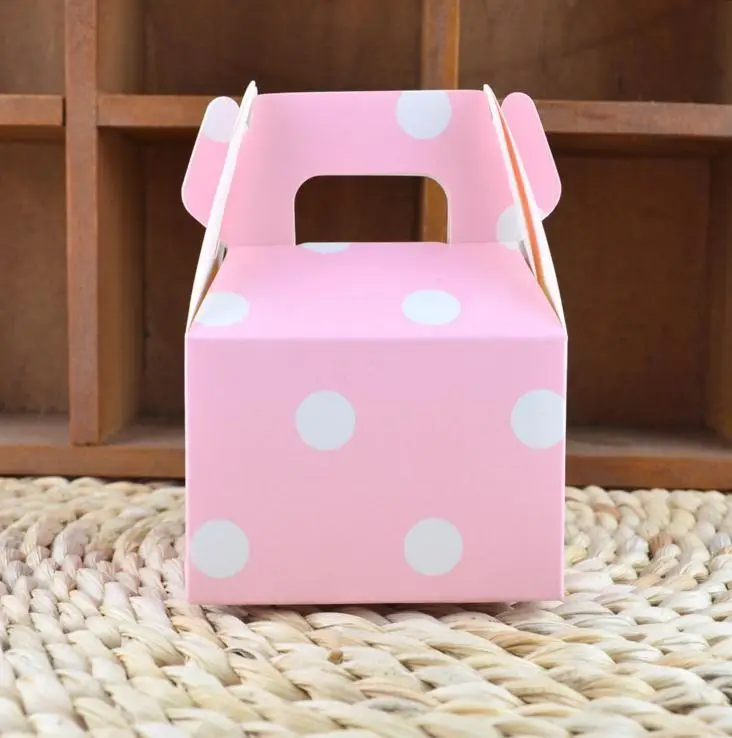 10 шт яркий в горошек картонная двускатная коробка коробки для свадебного