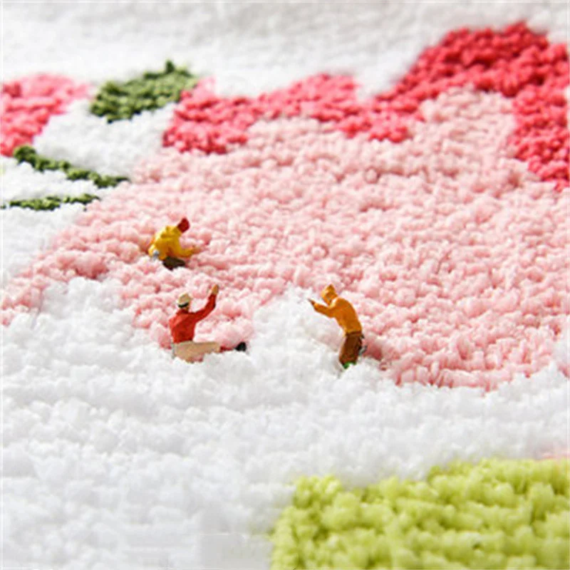 Скандинавский цветочный флорет коврик для ванной комнаты мягкие пушистые