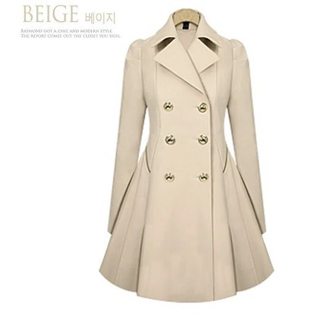 Женское осенне-зимнее изящное длинное пальто женская элегантная Осенняя