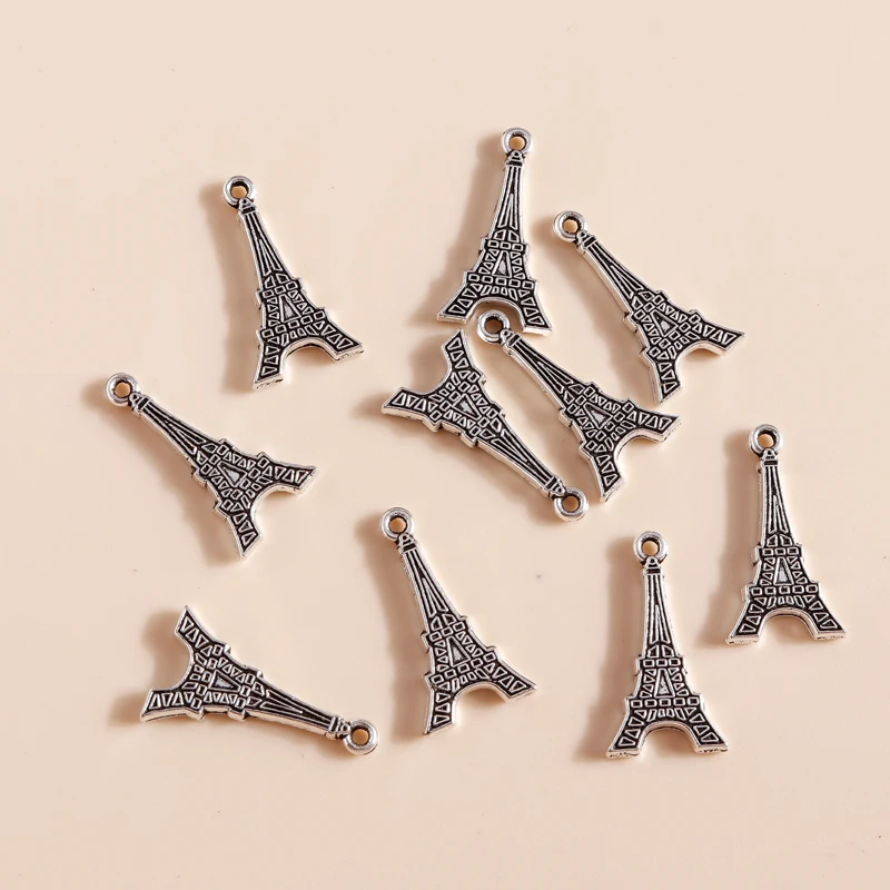 40 шт. 10*18 мм античный серебряный цвет Эйфелева звезда сделай сам подходит для