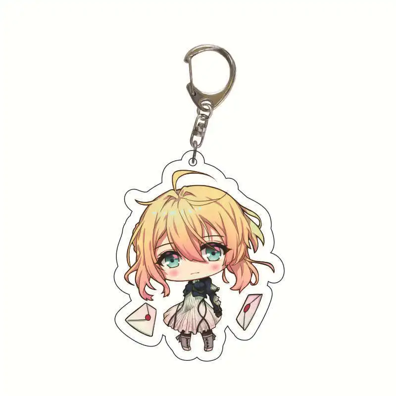 Фиолетовый брелок для ключей с фигурками аниме Evergarden высококачественный