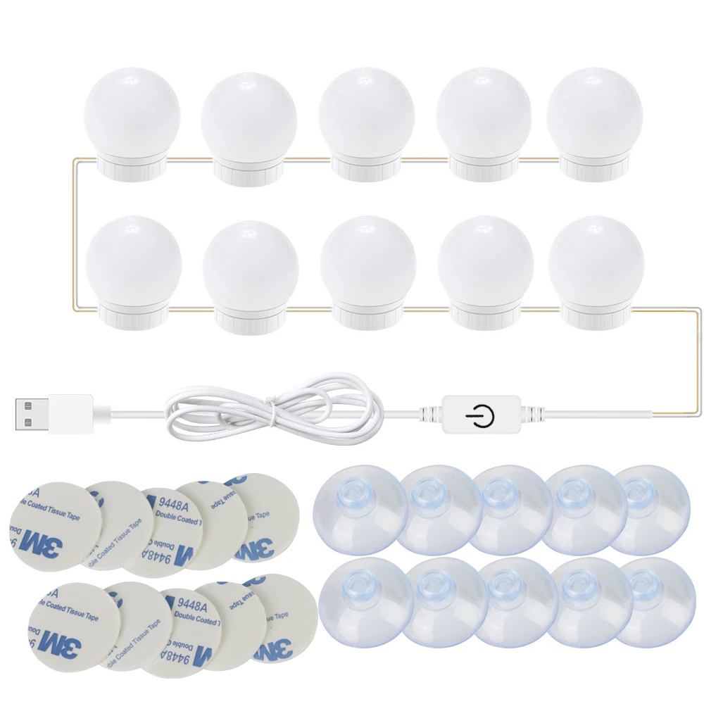 3 цвета светодиодный косметический зеркальный светильник туалетный ing