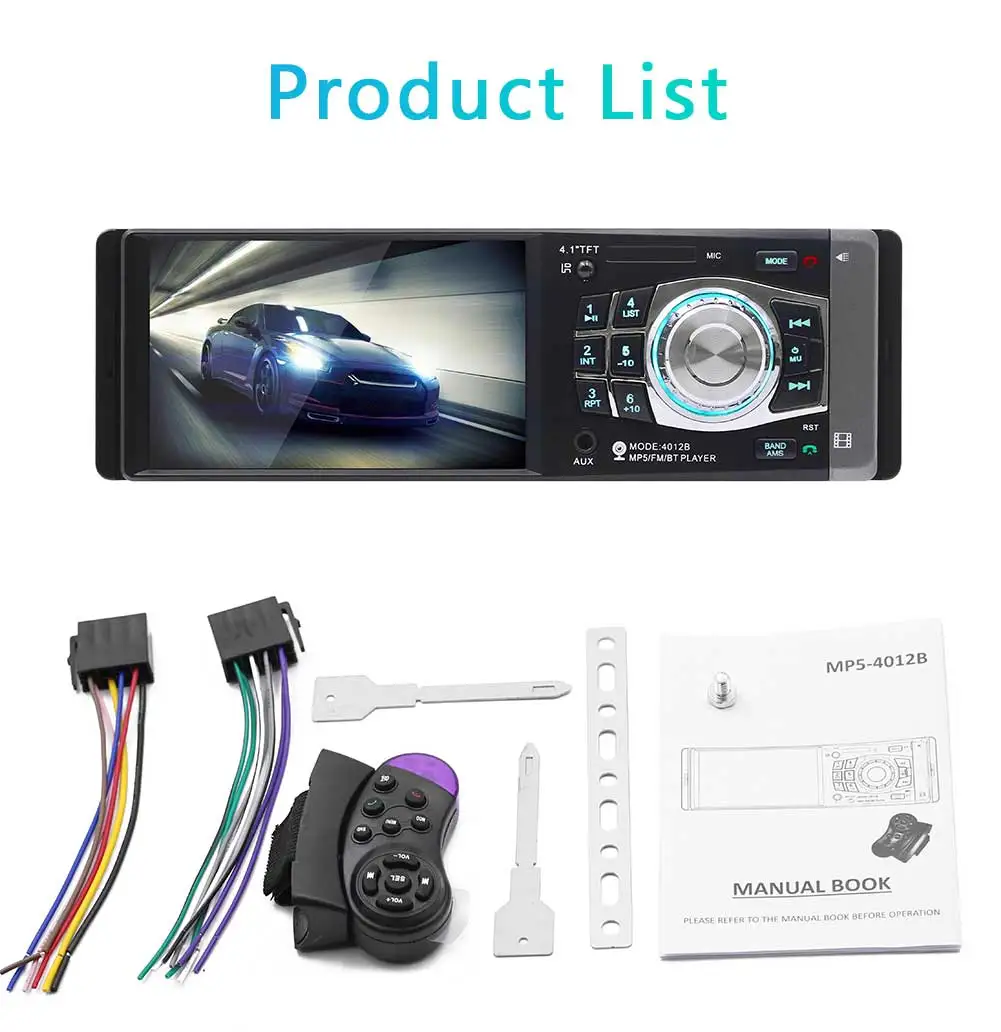 Автомагнитола с Bluetooth стерео MP5 плеер 4 1 дюйма FM Din USB управление на рулевое