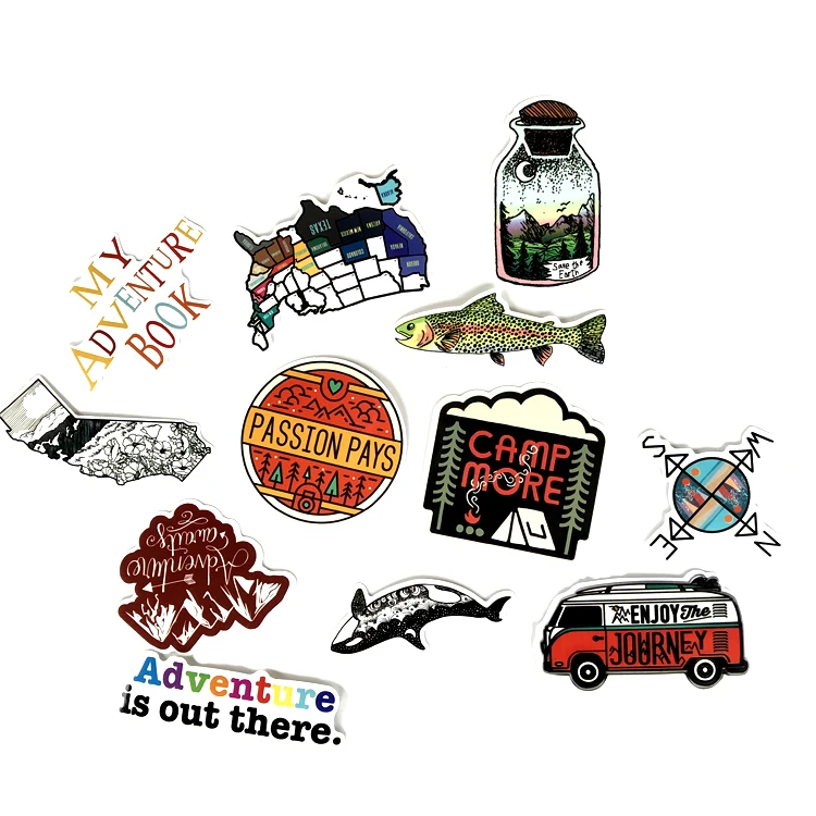 66 шт. походные наклейки с пейзажем на открытом воздухе приключения скалолазание