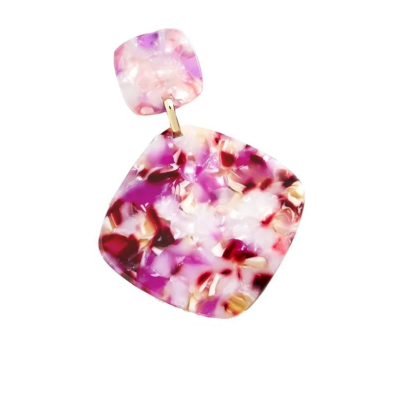 2020 большие фиолетовые квадратные акриловые Висячие серьги для женщин модные