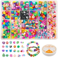 10mm cute polymer clay beads kit for diy jewelry making bracelet necklace accessories soft clay smile beads set gift 2022 trendy