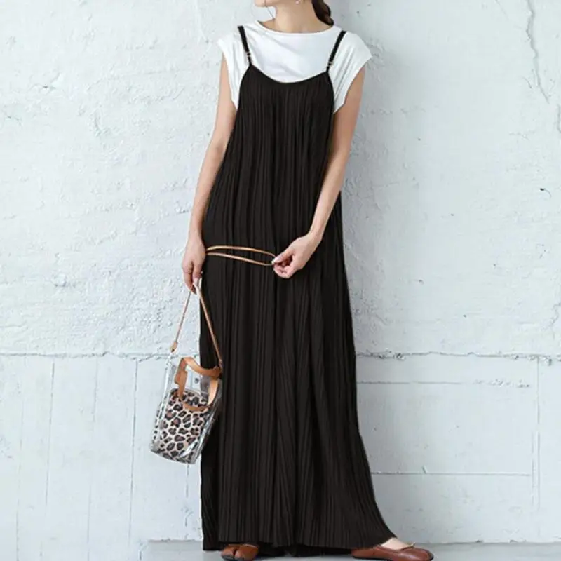 

2021 Summer New Japanese Korean Loose Simple Solid Color Plus Size Wild Casual High Waist Slim Women Sling Dress Free Shipping