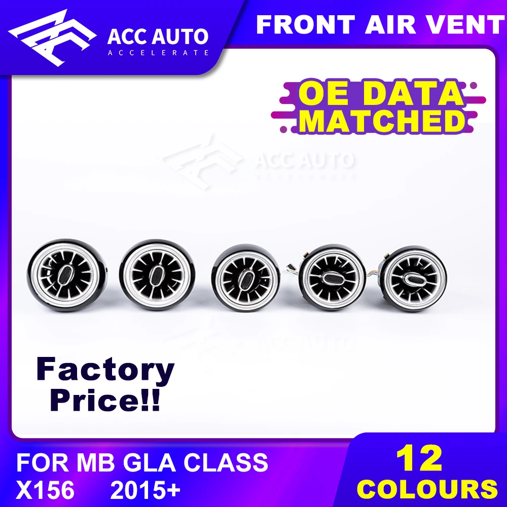 

Car Front Air Vent for Mercede Ben GLA X156 Front Turbine Outlet LED 12 Colors Car Accessories Ambient Light