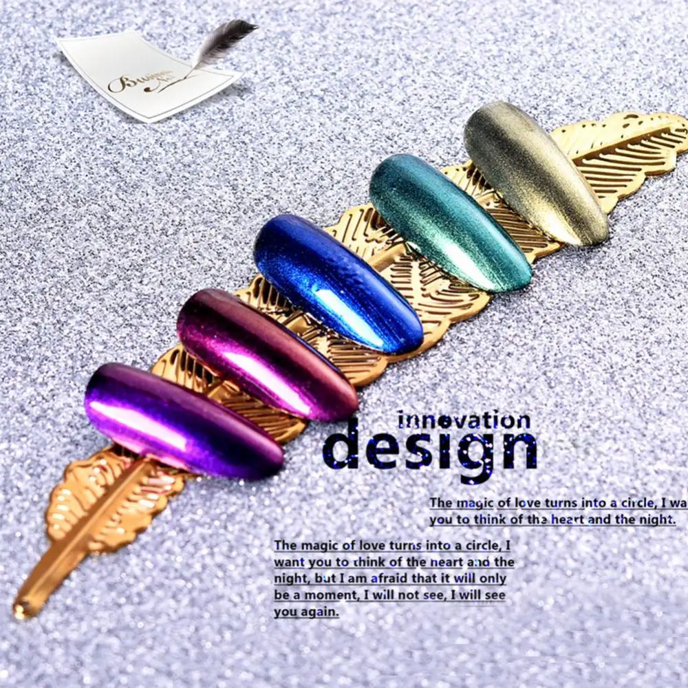 

Vintage Metal Leaf Feather Shape Nail Art Photo Prop Fake Tip Display Stand Rack