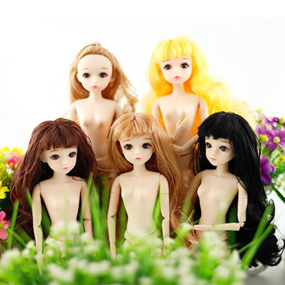 BJD кукла, 20 шаровых шарниров, 4D глаза, BJD, пластиковая кукла, 30 см, куклы для девочек, игрушки, длинный парик, волосы, женская обнаженная тело, модная Кукла