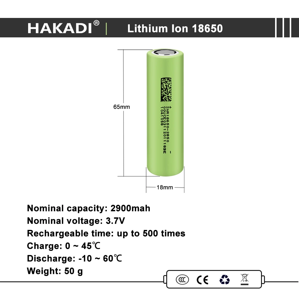 HAKADI100 % оригинальный 18650 литий ионный аккумулятор для фонарика Электрический
