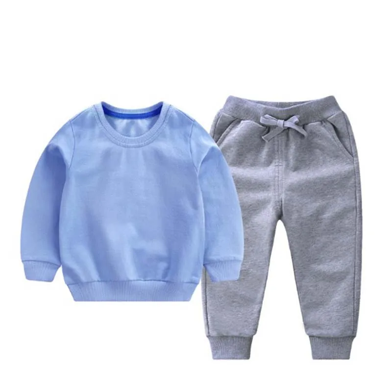 Детский хлопковый костюм из двух предметов кофта с длинным рукавом и длинные