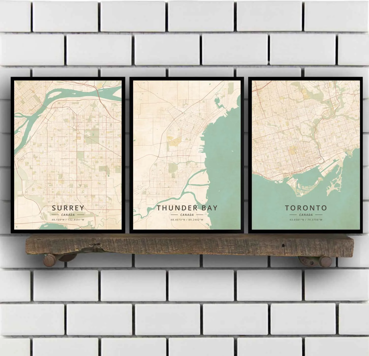 Surrey Thunder Bay Toronto TroisRivieres Vancouver Victoria Winnipeg Canada Poster | Painting &amp Calligraphy