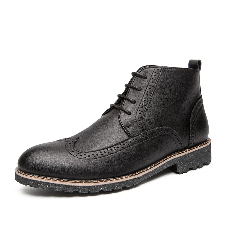 Online Aksen Kulit Mewah Sepatu Flat Pria Sepatu Oxford Gaya Inggris Kasual Untuk Pria Sepatu Gaun Merek Fashion Untuk Pria Sepatu Bot Pergelangan Kaki