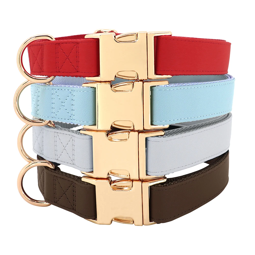 Мягкий мягкий кожаный ошейник для собак регулируемые ошейники ожерелье щенков