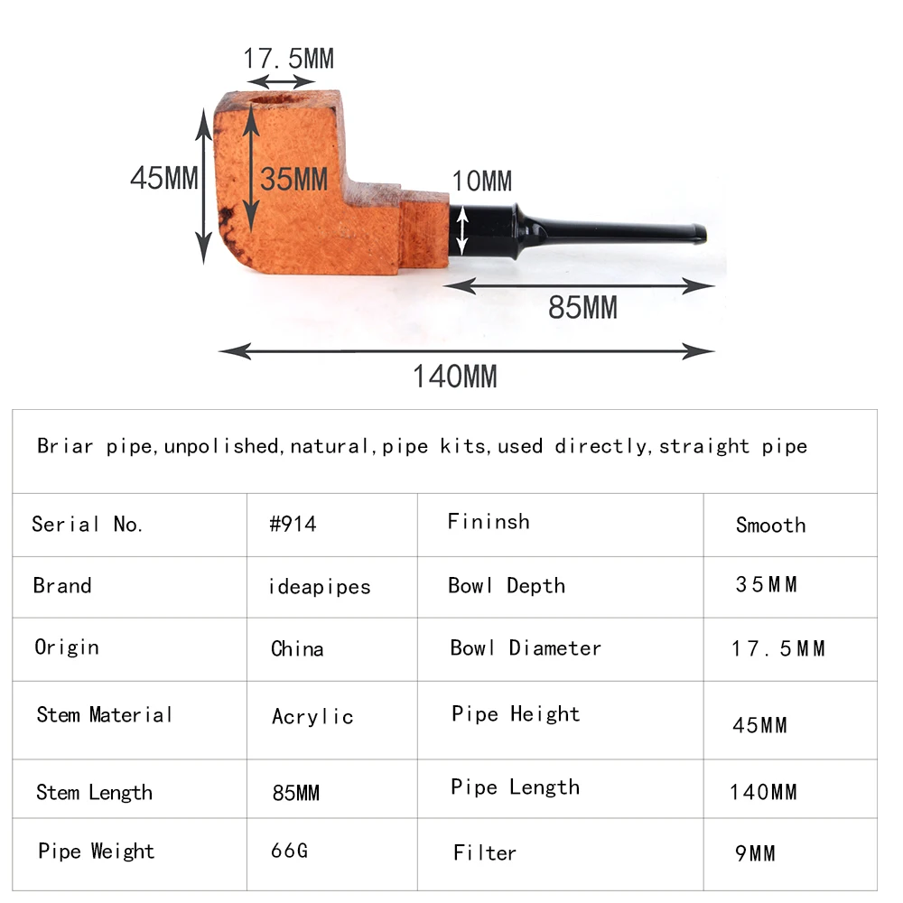 Трубка для курения табака Briar деревянный блок предварительно просверленные