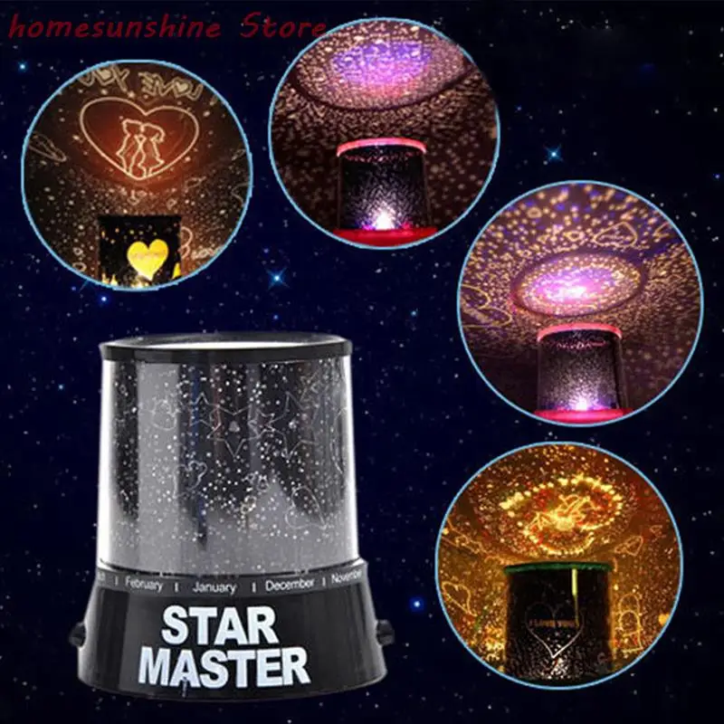 

Home Decor Light Kids Gift Creative LED Star Light Projector Night Light Sky Star Moon Master Romantic Colorful Atmosphere Lamp