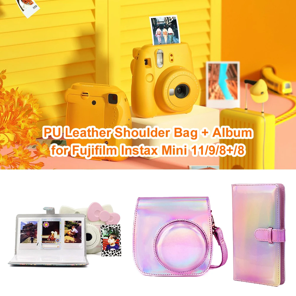 Защитный чехол для камеры Fujifilm Instax Mini 11 9 8 + сумка через плечо из искусственной