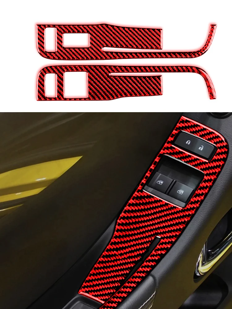 

Подъемная панель AGlass, 2 шт., аксессуары для моделирования салона автомобиля, наклейки из углеродного волокна, декоративные для Chevrolet Camaro 2010-15