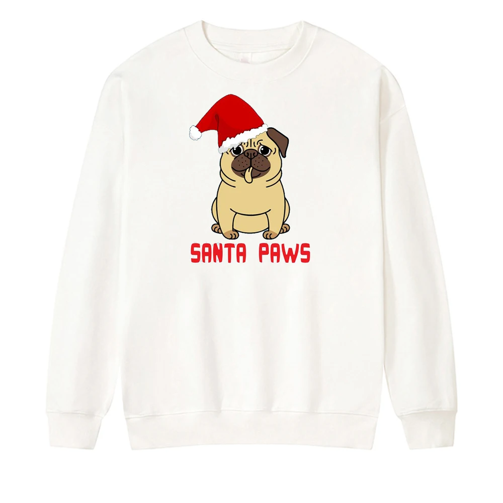 

Santa Pwas Cute Dog Animal Autumn Mens Fashion Printing Sweatshirts Casual Breathable Clothing Unisex Hip Hop Top