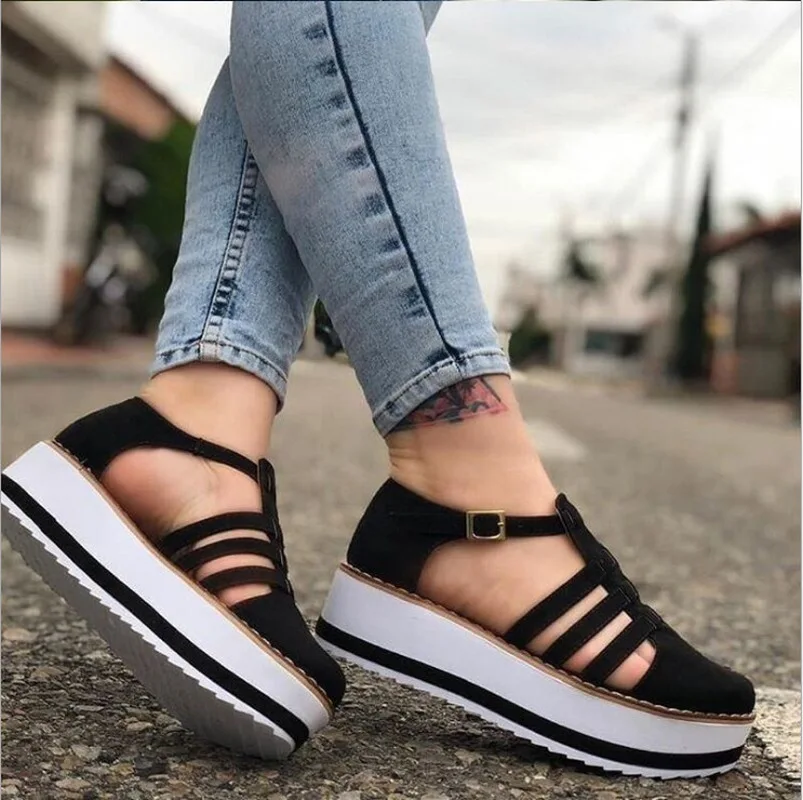 

2020 Women's Shoes Sneakers Buckle Platform High Heel Sneakers Women Casual Tenis Feminino Zapatos De Mujer Women's Sneakers