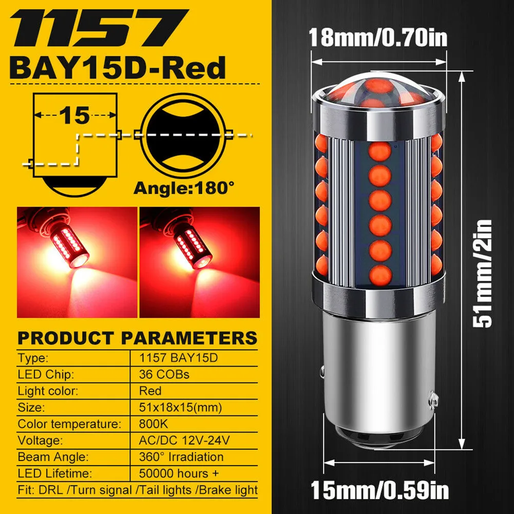 

Комплект из 2 алюминиевых стоп-сигнасветильник BAY15D, 1157 А