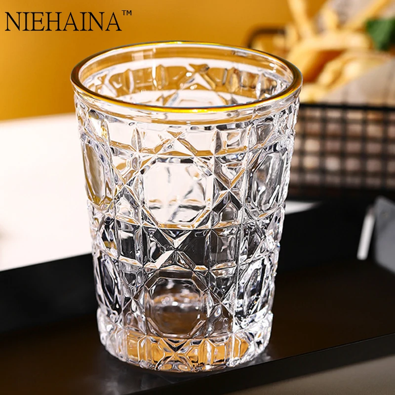 

Новый Алмазный стакан для виски в европейском стиле, бокал для пива, бокал для воды, стеклянный стакан с гравировкой, бокал для вина в европе...