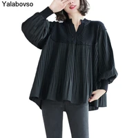 2021 autumn and winter womens loose contrast warm core spun yarn splicing sweater for 100kg lady stand neck tops and pullovers