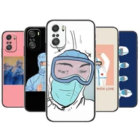 medicine doctor nursheath phone case for xiaomi redmi 11 lite pro ultra 10 9 8 mix 4 fold 10t black cover silicone back prett