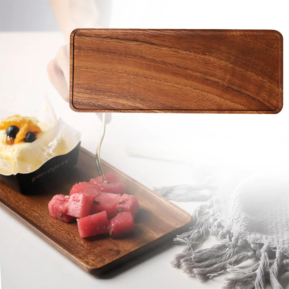 Holder Dishes Desserts Snack Rectangular Storage Tray Desktop Pallet Sundries Household Walnut Bread Fruit Porch Disk | Дом и сад