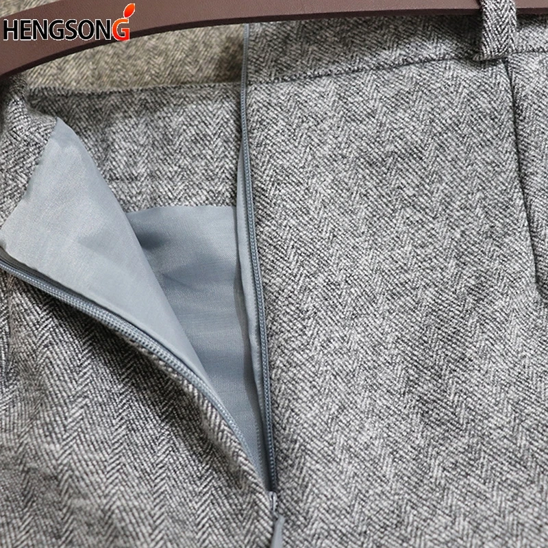 

Autumn Winter Formal Shorts Women Korean High Waist Thick With Sashes Wide Leg Shorts Female Gray Black Casual Bottom