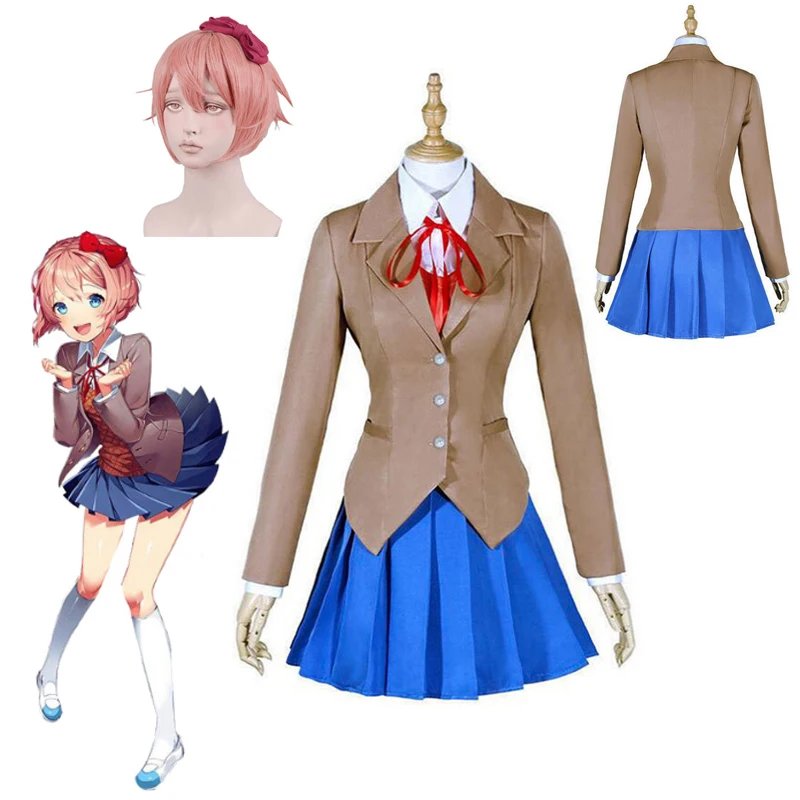 Аниме Doki Literature Club Monika Косплей Saiori Yuri Natsuki Костюм Школьная форма женский костюм |
