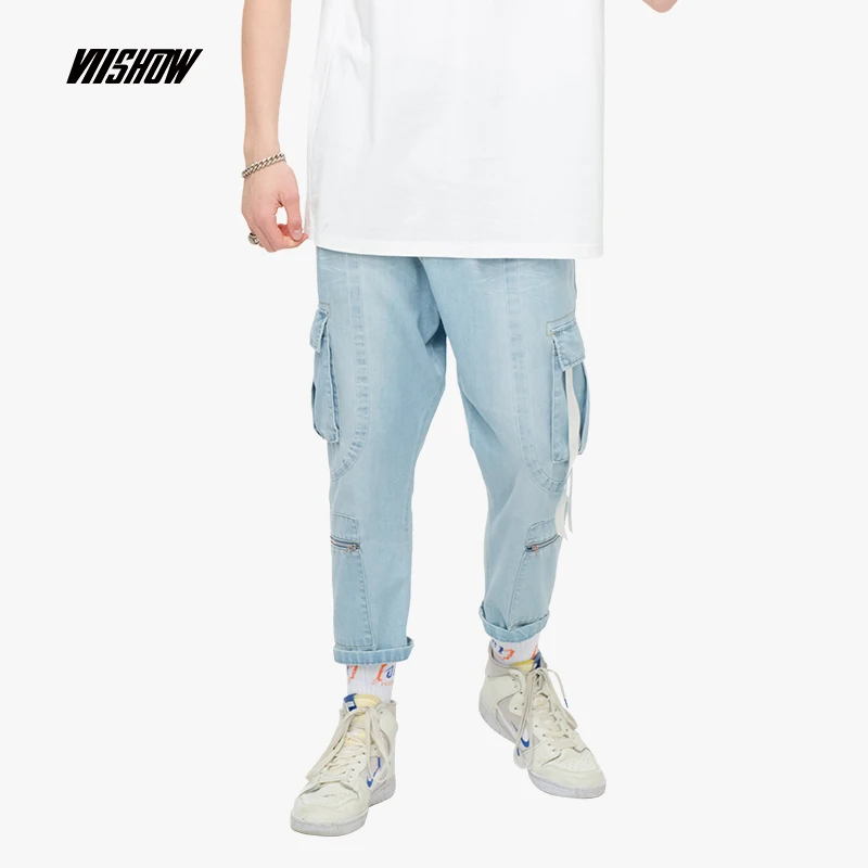 VIISHOW 2019 летние новые джинсы Для Мужчин's мужчин рабочие брюки multi-карман