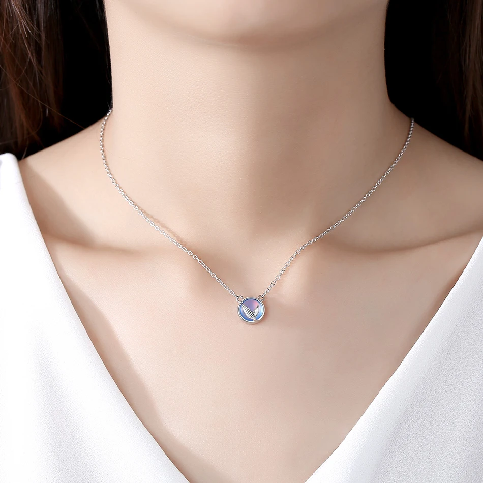 

ELESHE Silver Jewelry Set for Women Natural Stone Bracelet Necklace Set 925 Sterling Silver Mermaid Tail Fashion Jewelry