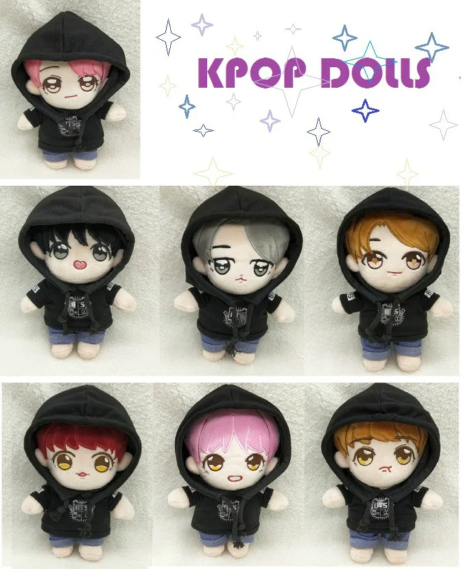 Одежда и аксессуары для кукол KPOP [MYKPOP]: кукла + Черный свитшот джинсы куклы 20 см