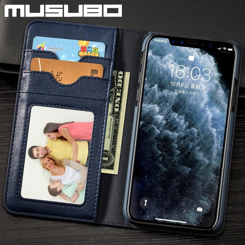 Musubo Роскошный чехол для телефона для iPhone 11 Pro Max Флип кожаный чехол s Чехол для iPhone 11 Xs Max XR X 8 7 Plus 6 Fundas кошелек Coque
