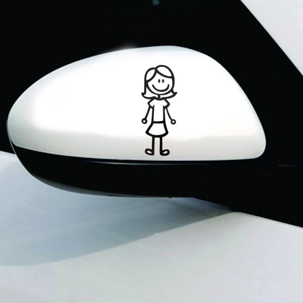 Забавная наклейка на машину с изображением членов семьи индивидуальная