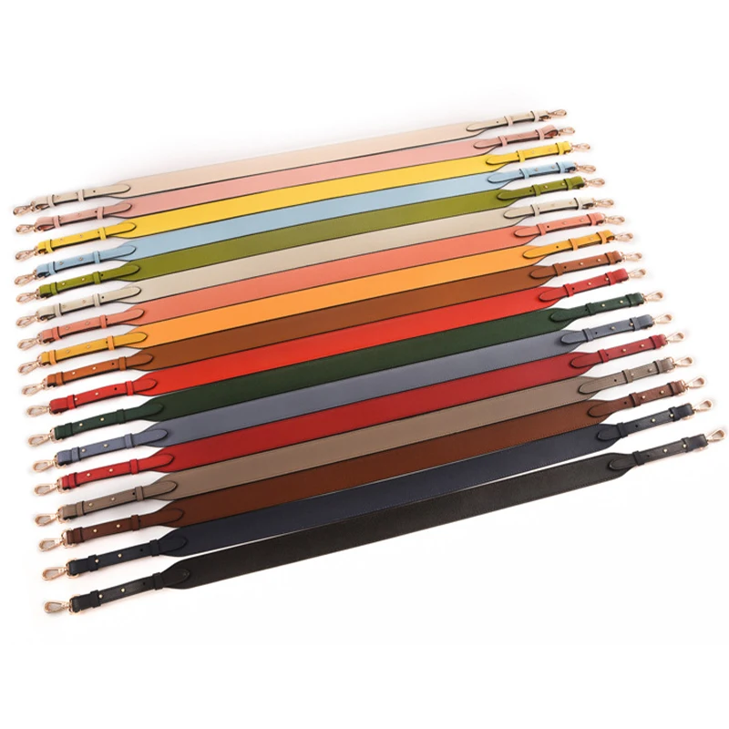 Широкий регулируемый сменный ремешок Lychee для сумок двусторонний однотонный