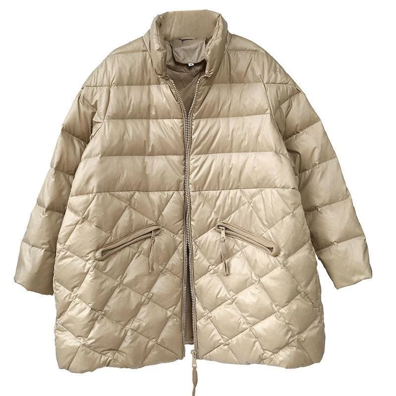 

Женская Повседневная стеганая куртка, свободная стеганая куртка на молнии в стиле ретро, модная теплая одежда в стиле Харадзюку, популярная...