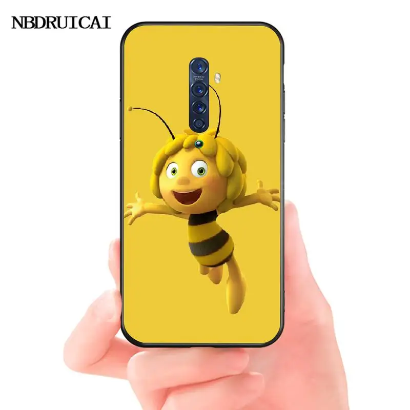 

NBDRUICAI Maya the Bee Black TPU Soft Rubber Phone Cover for OPPO Reno2 Z R15 pro R17 R11 R15 R9S Plus R9
