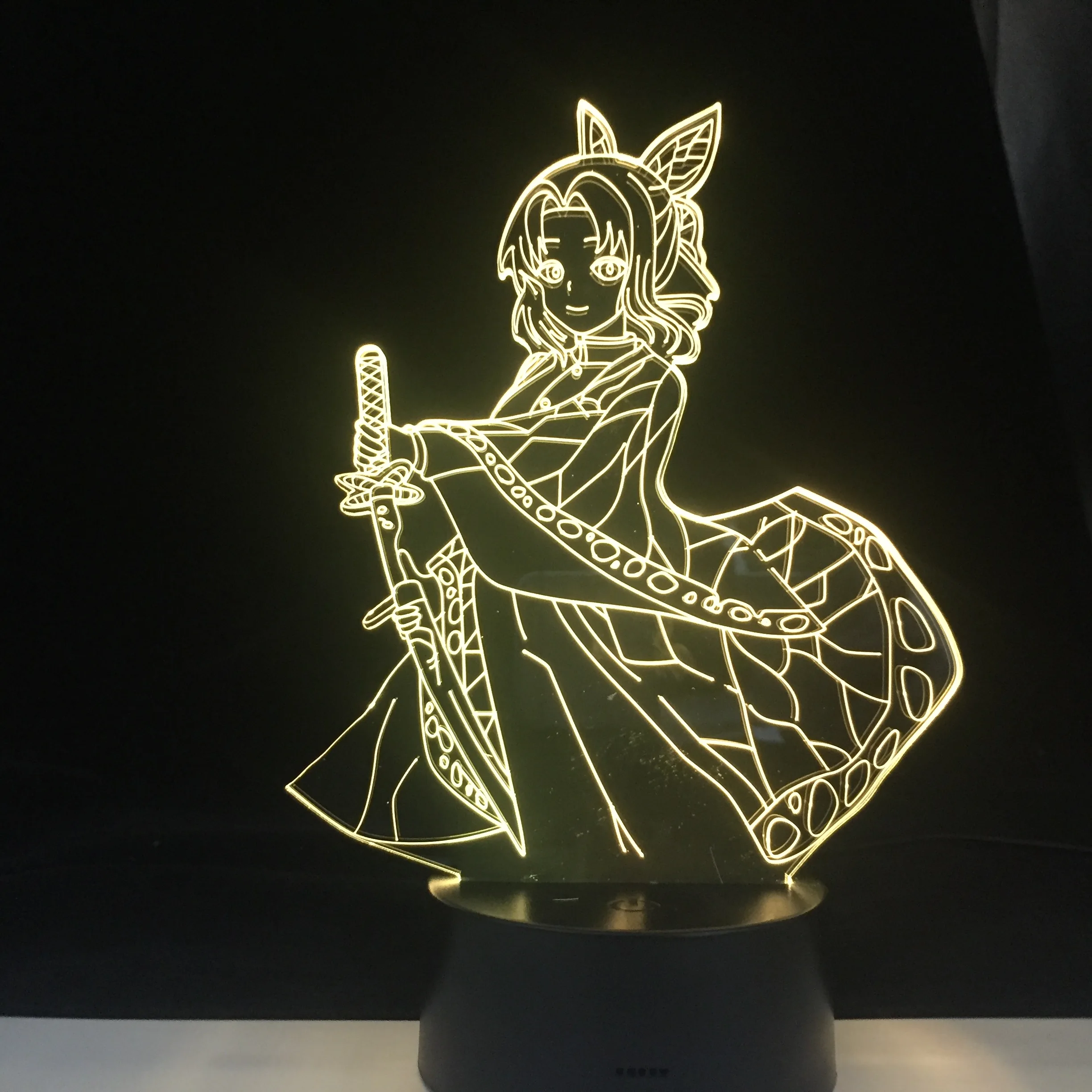 SHINOBU Кочо 3D светодиодный аниме лампа демон убийца KIMETSU без YAIBA Цвета