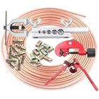 Автомобильные тормозные трубы, удобный Ремонтный комплект тормозной трубы 7,62 м, медная Тормозная трубка, тормозная труба, режущая машина, 12 соединительных труб