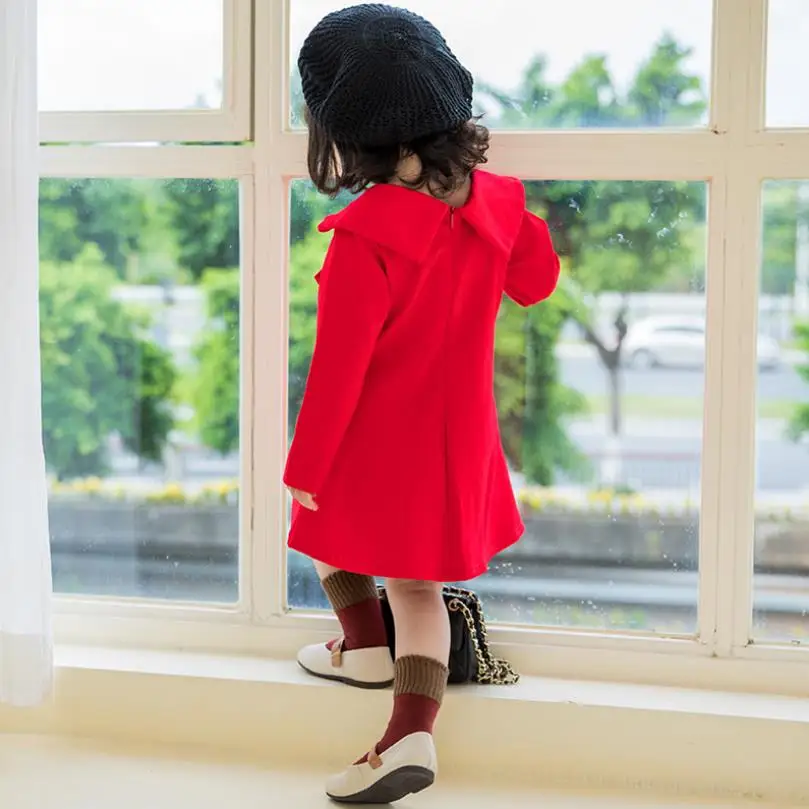 Осеннее платье для девочек зимняя одежда детские топы хлопковые осенние рубашки