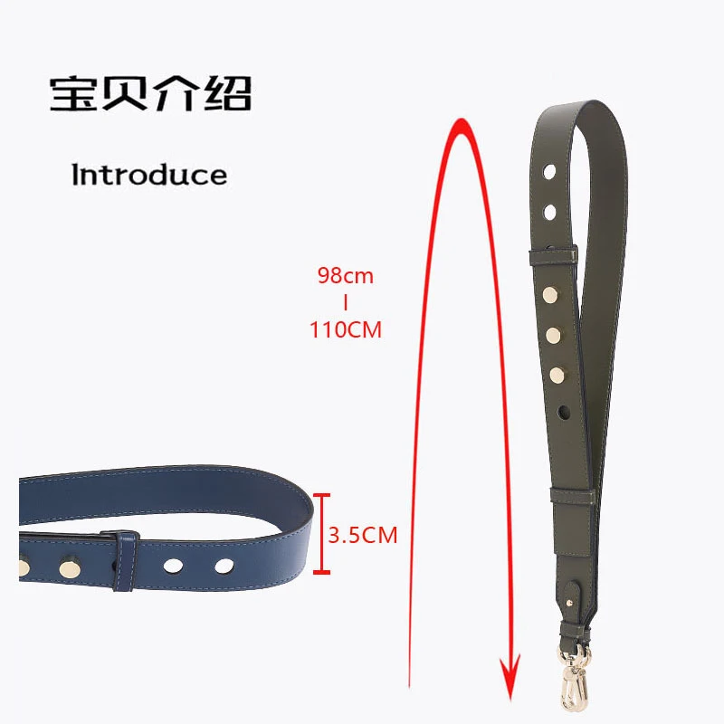 Genuine Leather Wide Shoulder Bag Strap Adjustable Snap Design 90cm-110cm Fashion Luxury Women Bag Handles Belts Accessories