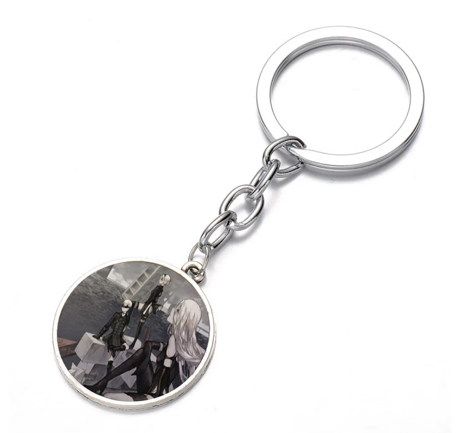 

Аниме игры НИР: автоматы брелок стеклянный купол для ключа сумка на цепочке, подвеска в форме бронза черный брелок держатель для мальчиков; Красивый детский наряд для рождественского кулон