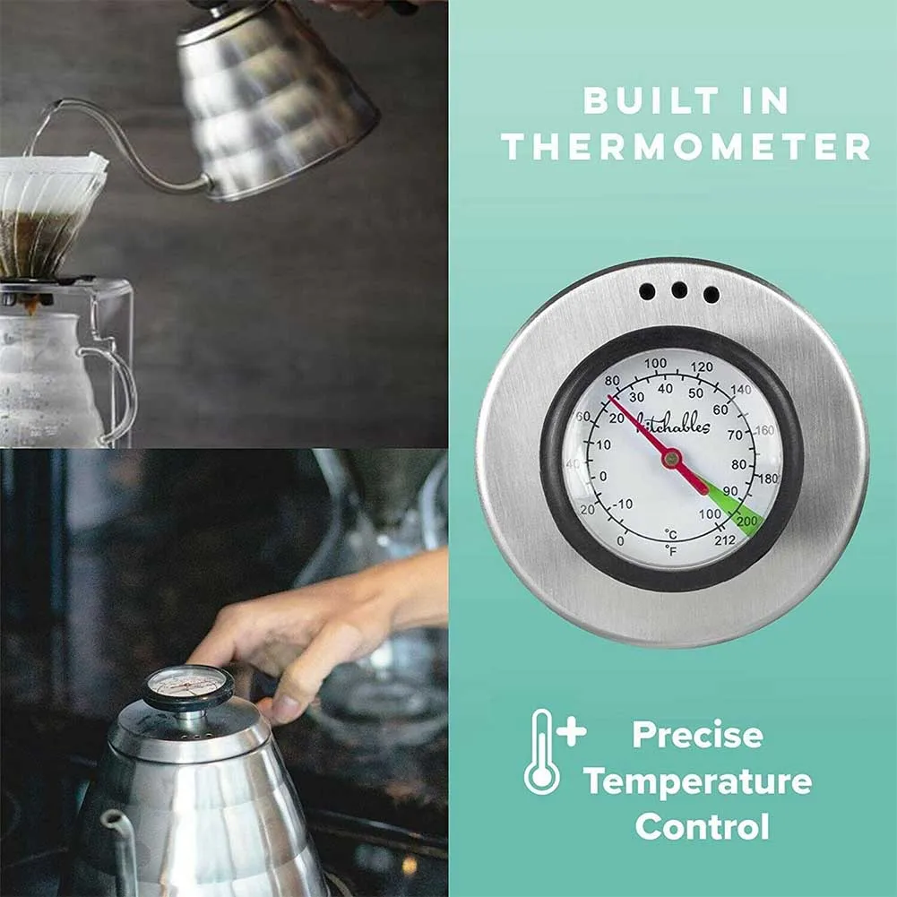 

Kettle Stainless Steel With Thermometer Portable Teapot For Temperature Coffee Handheld Pot