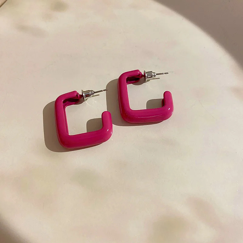 

Fashion All-match Small Fresh Spring New Square Women's Birthday Gift Earrings Exquisite and Elegant Earrings Women Wholesale