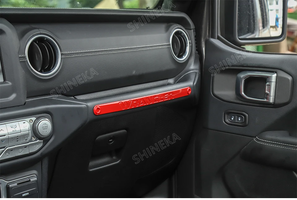 Внутренние молдинги для Jeep Wrangler JL+ Co-pilot центральной консоли ручка полосы отделка, наклейки аксессуары для Jeep Wrangler